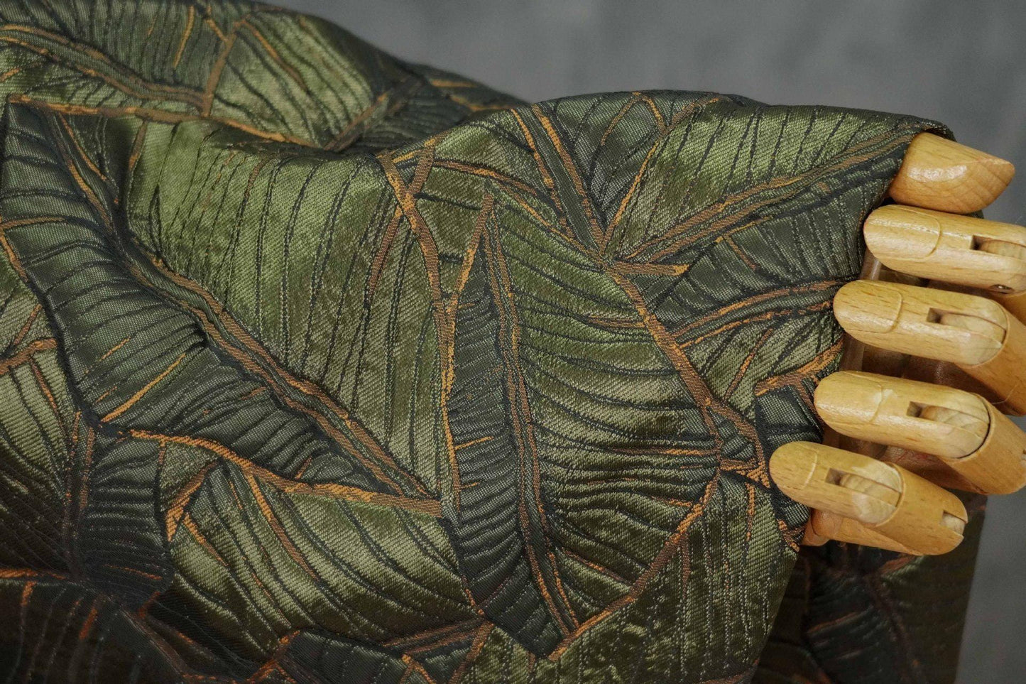 Retro Leaf Embossed Jacquard Upholstery Fabric ��� 3D Textured Material by the Ya"Wide