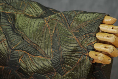 Retro Leaf Embossed Jacquard Upholstery Fabric ��� 3D Textured Material by the Ya"Wide