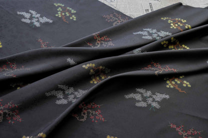 Gold Brocade Fabric: Pine, Bamboo & Plum Jacquard - 61" Wide