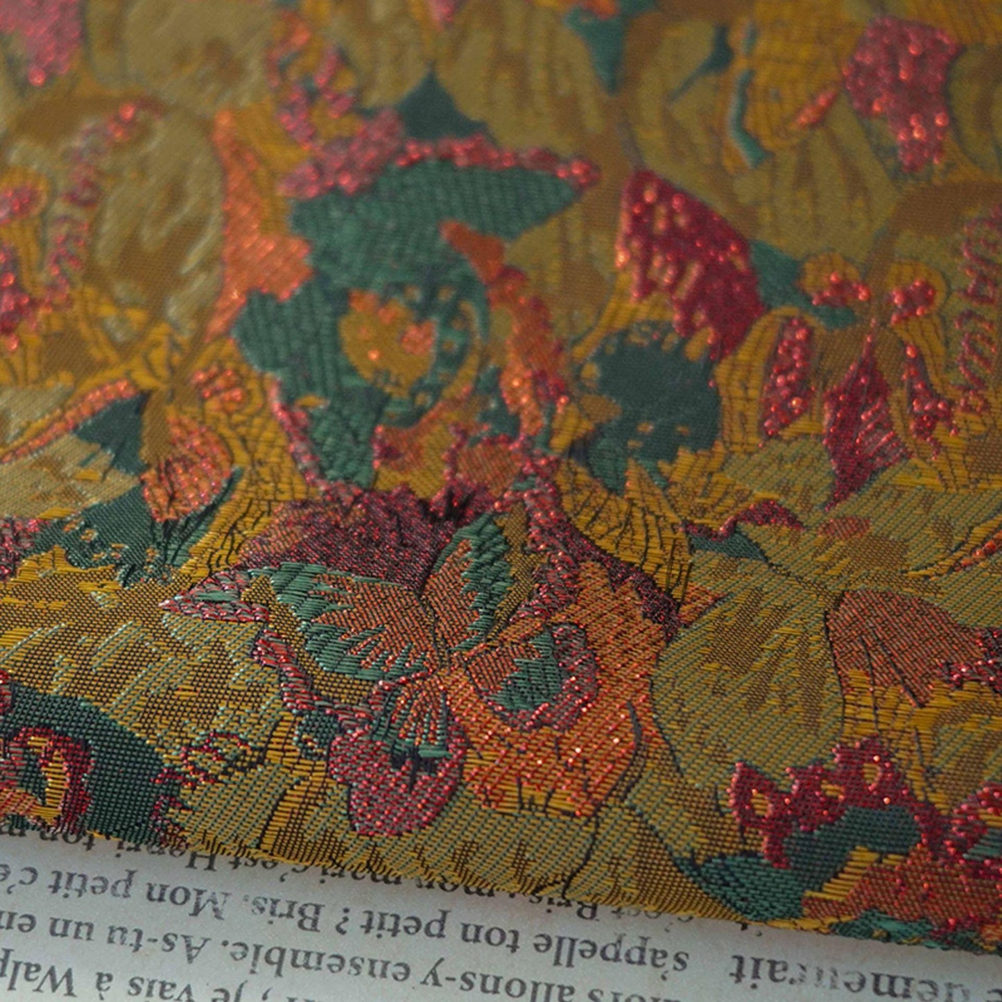 Dunhuang Pattern Silk Brocade Fabric: Emperor Tibetan Style, Upholstery & Costume