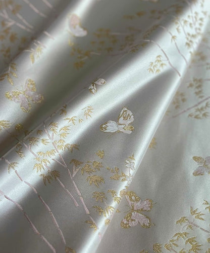 Butterfly Jacquard Brocade Fabric: Silver Plum Rayon, 55" Wide