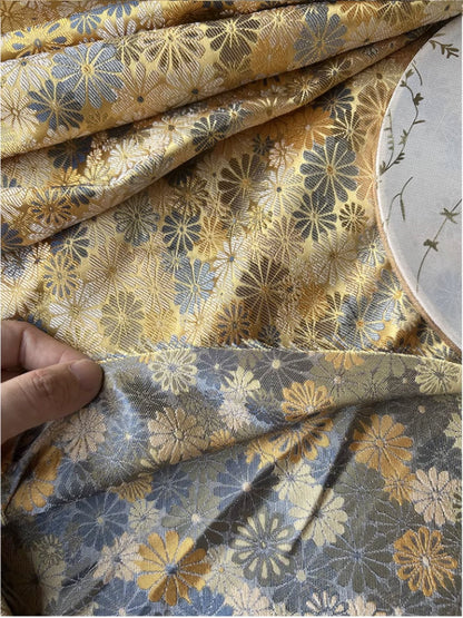 Floral Silk Brocade Fabric: 59"W Rayon Blend, Cheongsam Sewing Material