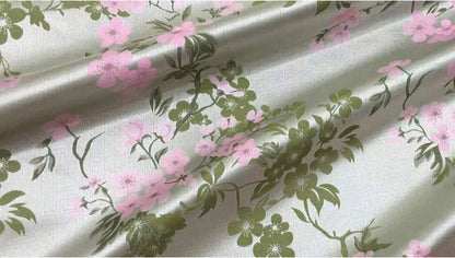 Peach Blossom Damask Fabric: Vintage Style Rayon Jacquard (67"W)