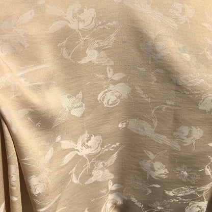 Tissu damassé jacquard à motifs d'oiseaux et de fleurs, double face, pour l'ameublement, les costumes et la couture, largeur 145 cm (vendu au mètre)