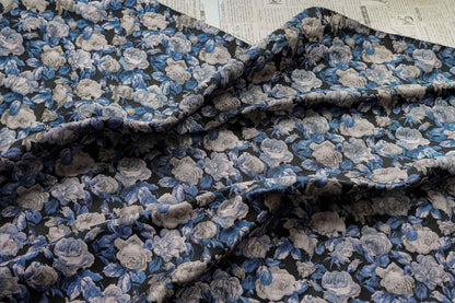 Vintage Rose Jacquard Fabric: Embossed 3D Floral Brocade, 57" Wide