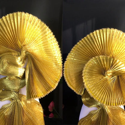 Mermaid Pleated Organza Fabric: Iridescent Gown & Costume Material