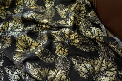 Gold Thread Jacquard Fabric: Blue Floral 3D Texture, 57" Wide By Meter