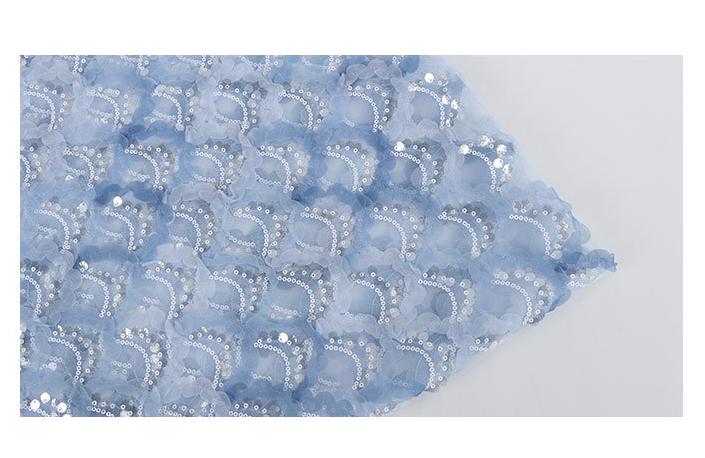 48" Sequin Embroidery Lace Fabric: Bridal, Wedding, Prom Decor