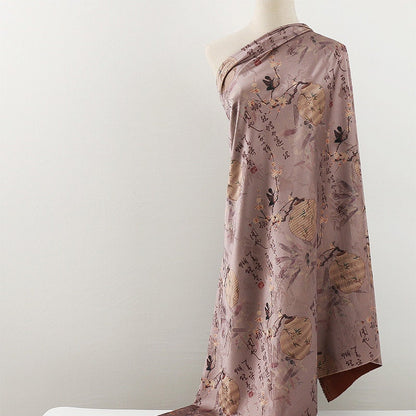 Tissu Red Cloud Yarn : Ancient Calligraphy Silken Flow, 150 cm de large