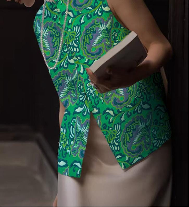 Orchid Butterfly Brocade Satin Fabric: 59" Wide Chinese Style