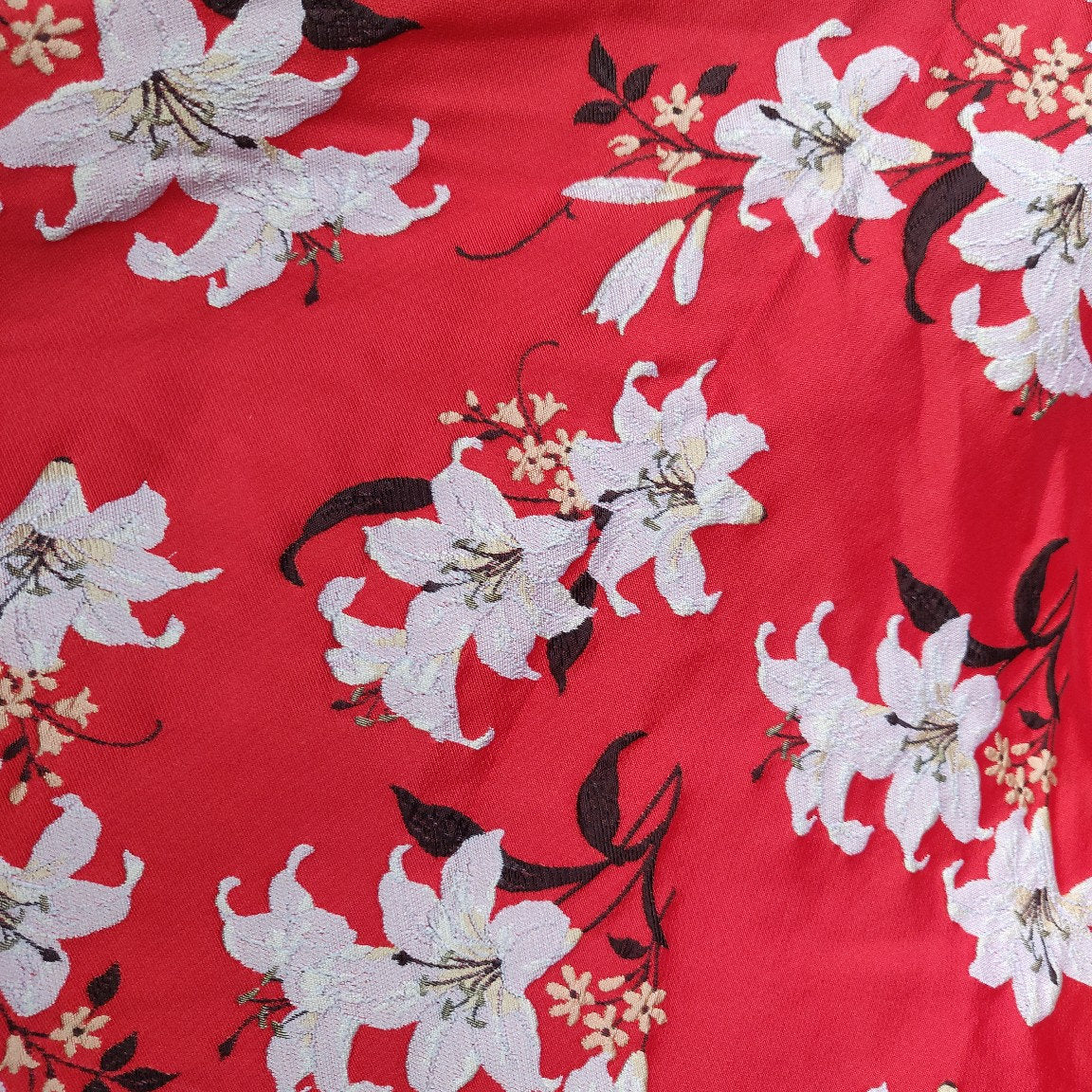Reversible Jacquard Fabric: 3D Floral Lily Embossed Woven, 55"W