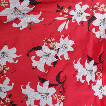 Reversible Jacquard Fabric: 3D Floral Lily Embossed Woven, 55"W