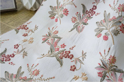 Jacquard Flower Upholstery Fabric: Gold Embossed 3D Classical Design