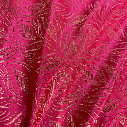 Brocart de soie à motif de fleurs de blé, largeur 75 cm (29,5 po) - Vendu au mètre