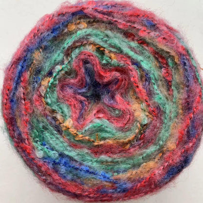 Hand-Dyed Rainbow Mohair Yarn: Gradient Ombre Knitting Wool