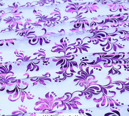 Metallic Foil Mesh Fabric, Ethnic Style Floral, Costume, Decor (By The Meter)