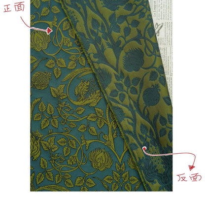 European Baroque Embossed Jacquard Fabric, Vintage Floral Brocade for Dressmaking and Gown, 58"Wide