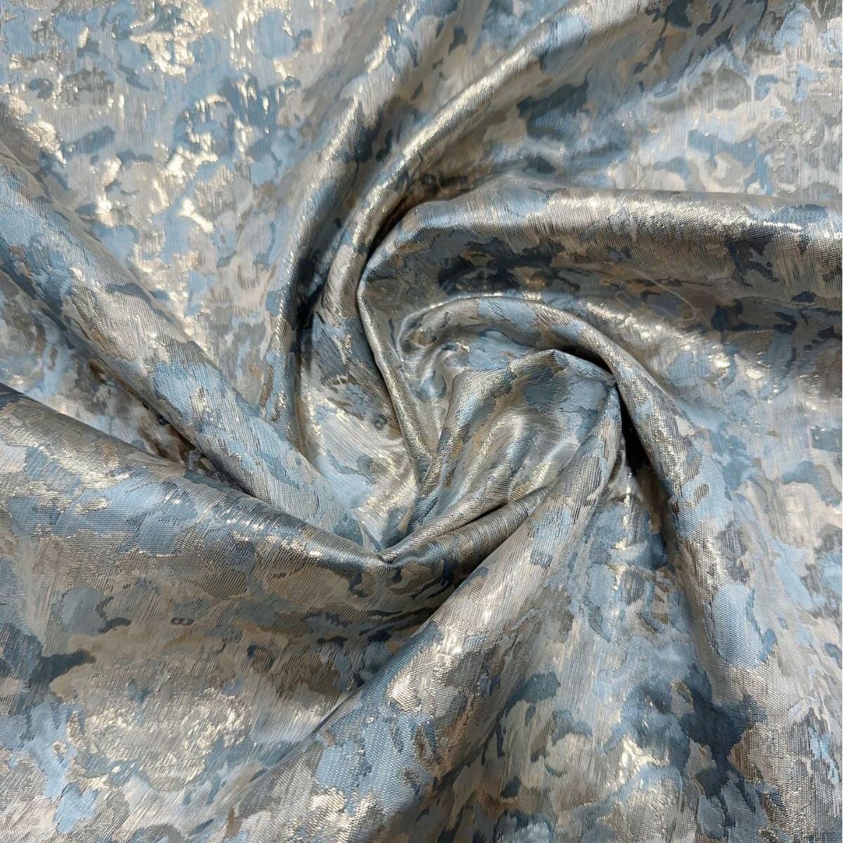 Gold Thread Jacquard Fabric ��� 3D Embossed Floral Texti" Wide
