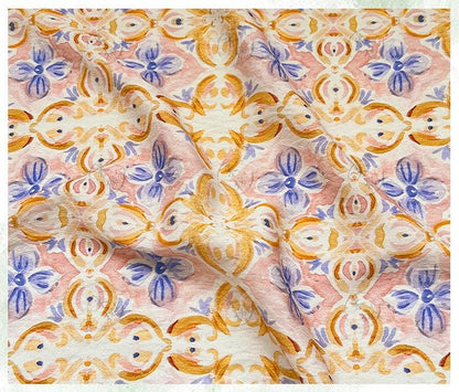 Tissu pour patchwork, coton à motifs floraux aquarelle : matériel de couture style chinois