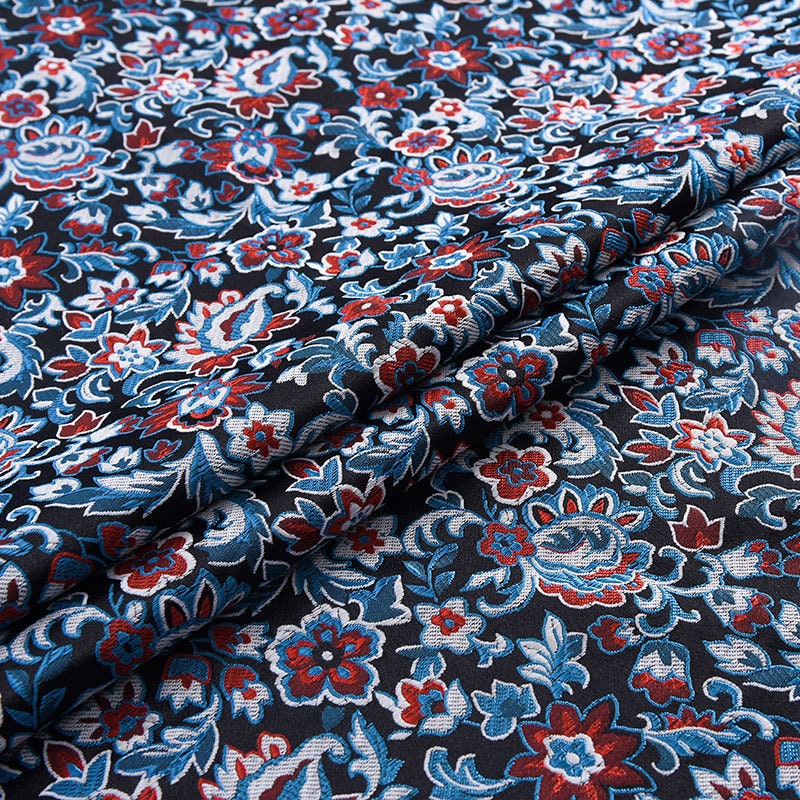 Floral Brocade Fabric: Silk Rayon Blend, Cheongsam Qipao Material (29.5" Wide)