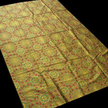 Mongolian Bada Fabric: Tibetan Caisson Pattern Rayon, 58"W, By The Meter
