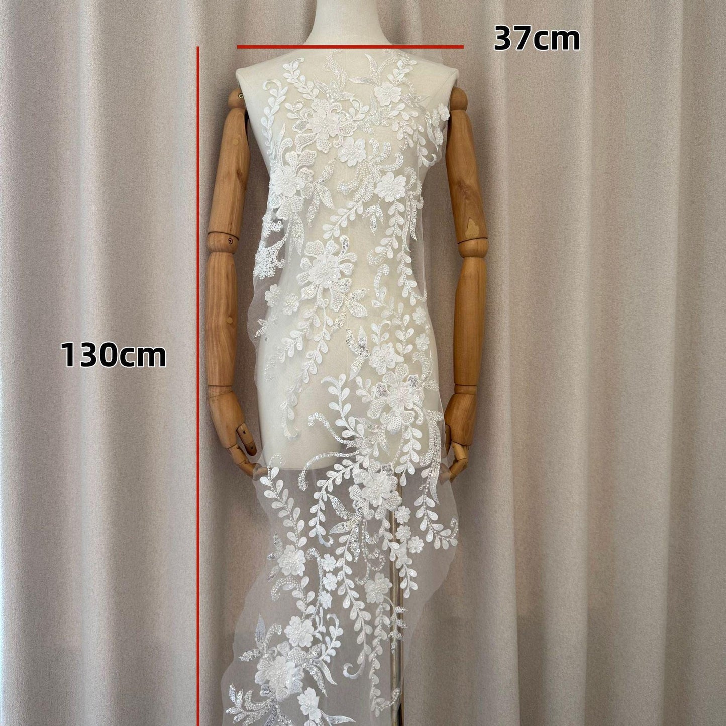 Luxury Sequin & Beaded Embroidery Fabric ��� Bridal Gown Panel for Wedding Dress