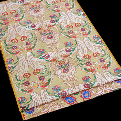 Tissu brocart jacquard à motifs floraux : mélange de soie Gaza indienne et de rayonne