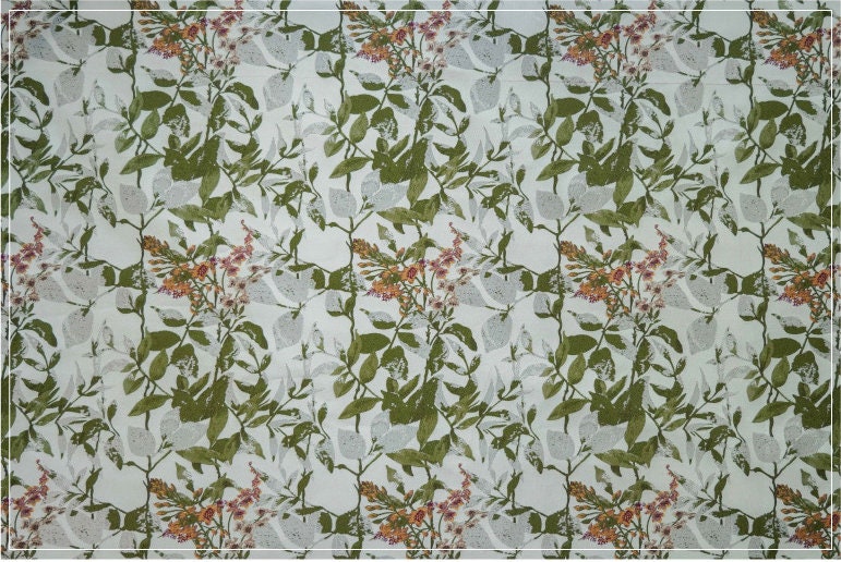Reversible Jacquard Fabric: Japanese Floral Embossed Weave (59"W)