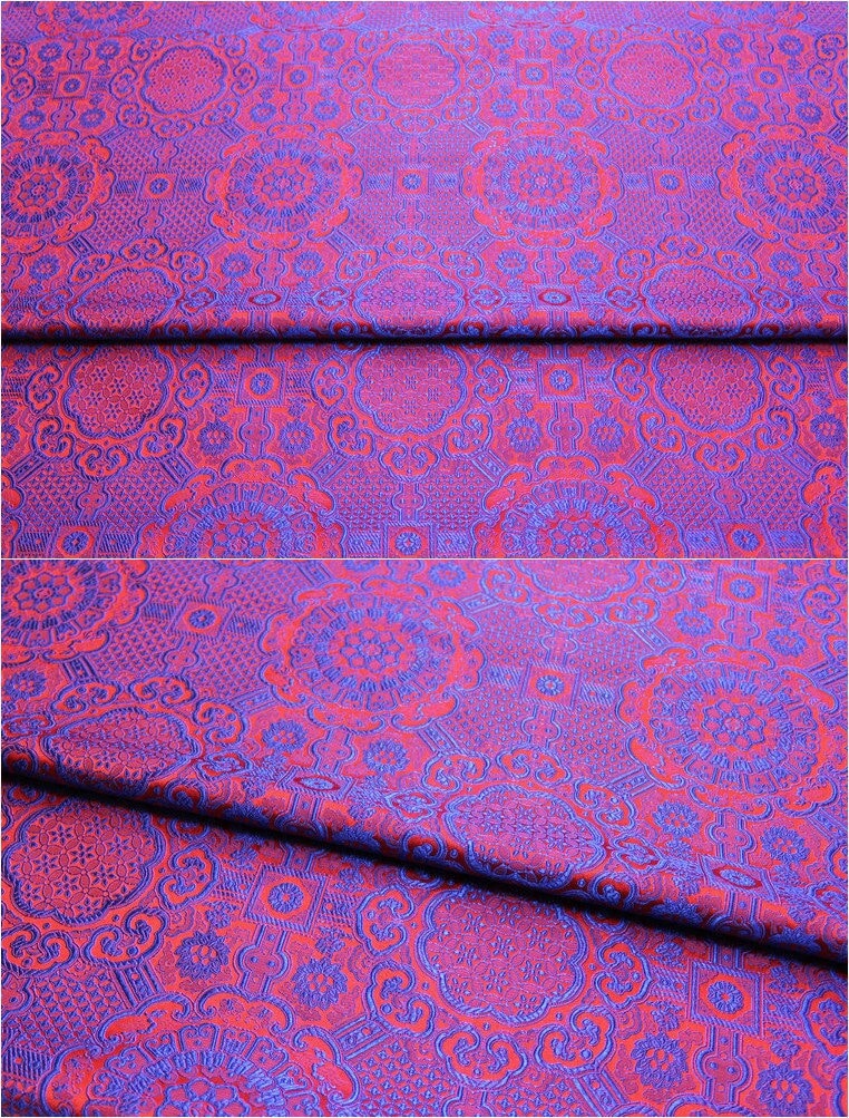 Gold Jacquard Fabric: Tortoise Bone Pattern Silk Rayon Blend