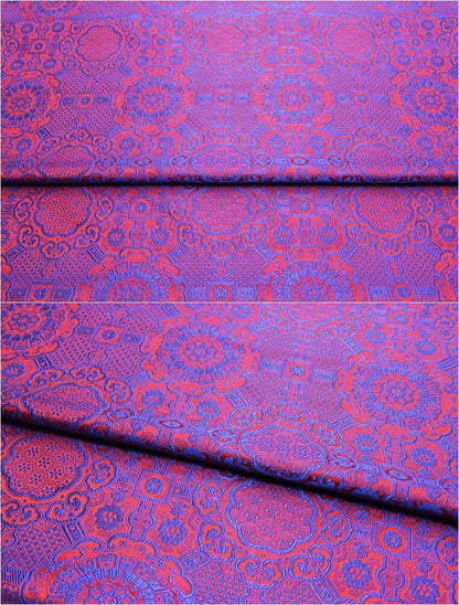 Gold Jacquard Fabric: Tortoise Bone Pattern Silk Rayon Blend