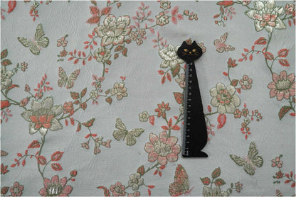 Gold Thread Jacquard Fabric: 3D Butterfly Texture, 55" Wide