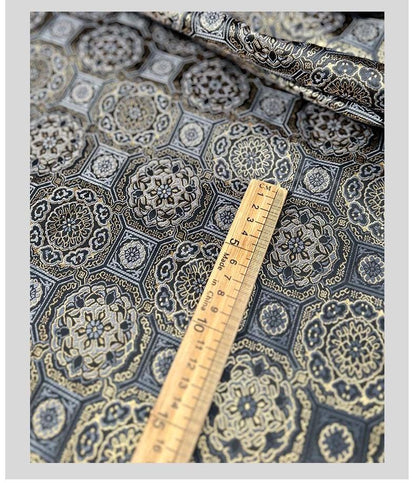 Japanese Kinran Brocade Fabric: Kimono, Geisha Bowknot, Upholstery (59"W)