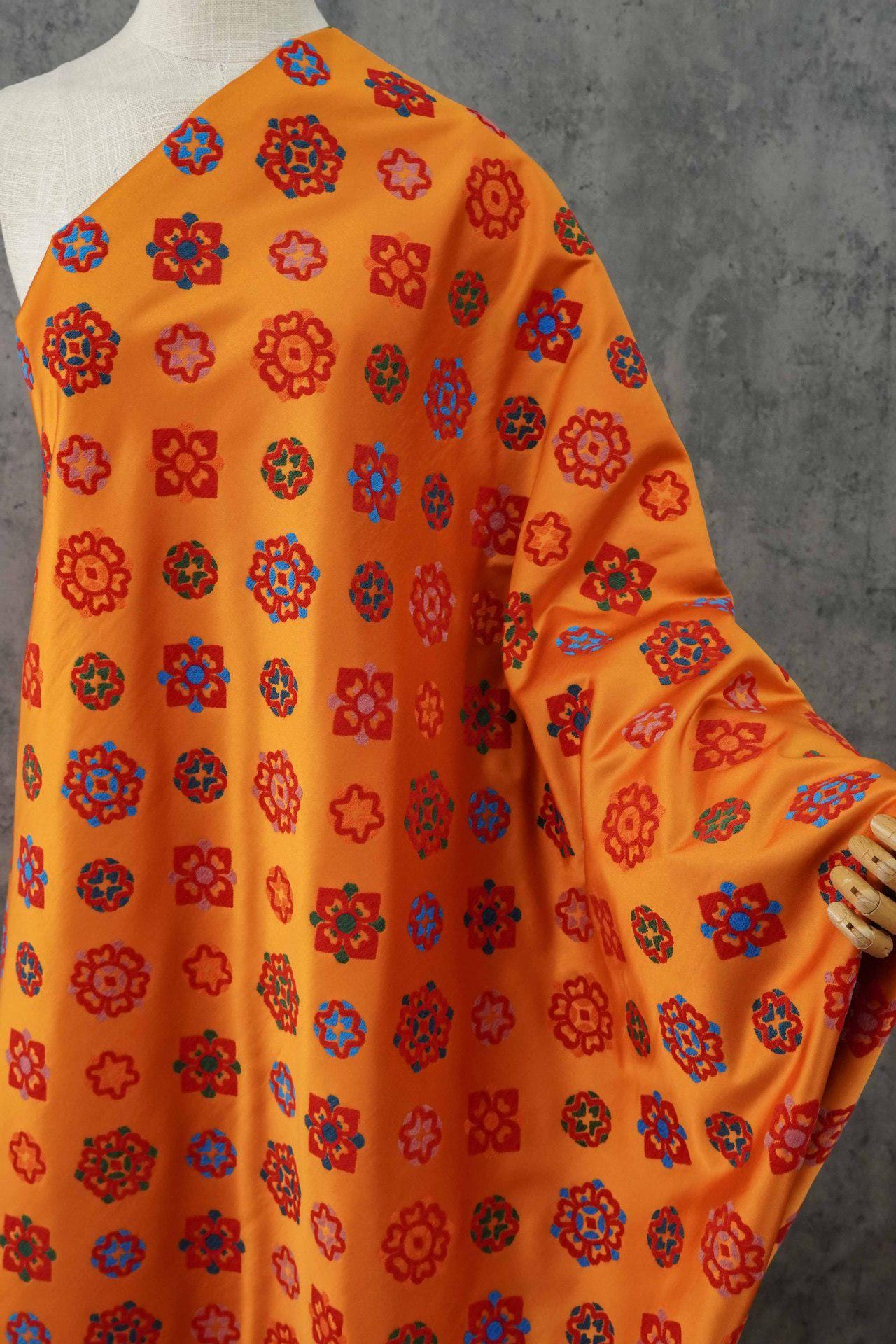 Floral Brocade Fabric ��� Bao Xiang Style Sewing Materi" Wide