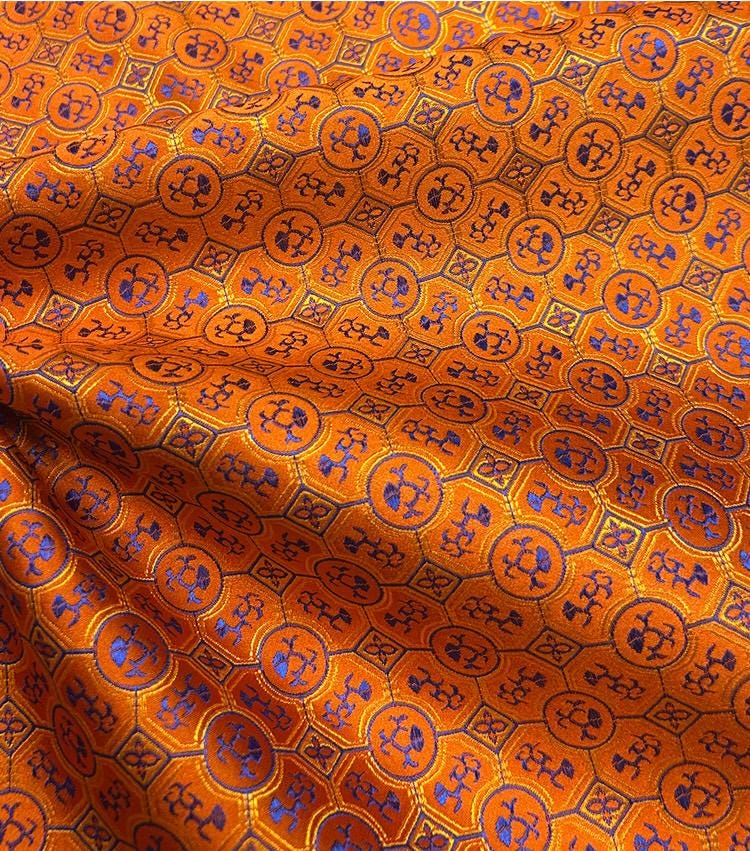 Tissu damassé en brocart de soie jacquard Tianhua : 147 cm de large, pour l’ameublement et la confection de costumes