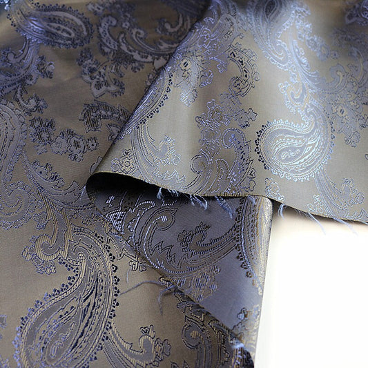 Tissu brocart tissé Nishijin : soie jacquard à fil d'or, 145 cm de large