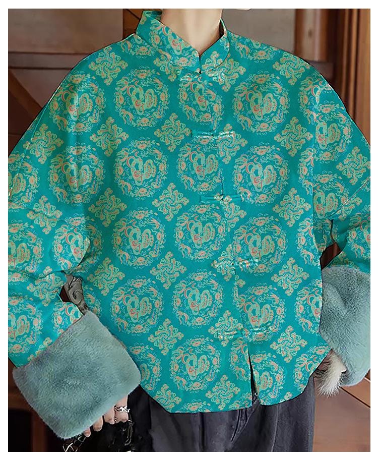 Teal Brocade Fabric: 59"W Rayon Blend, Square Pattern