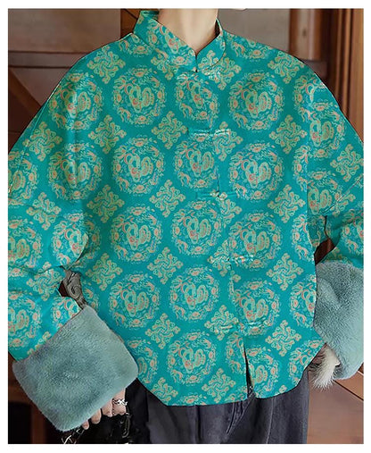Teal Brocade Fabric: 59"W Rayon Blend, Square Pattern