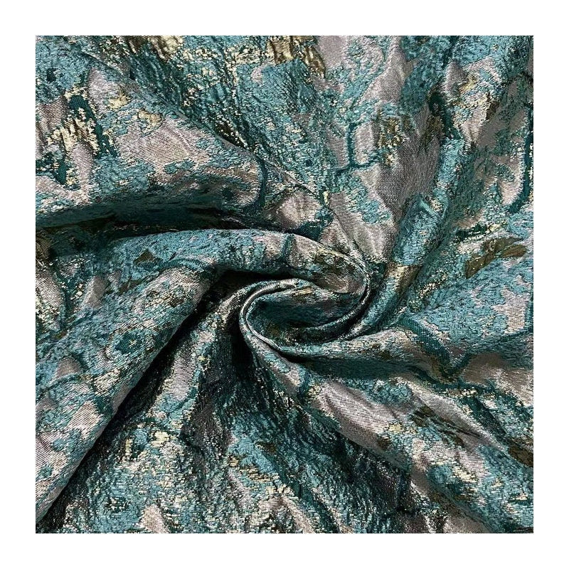 Malachite Green Jacquard Fabric: 100% Polyester Upholstery, Costume, Decor - 57"W