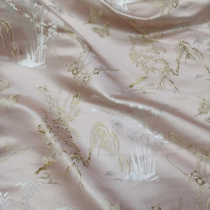 Black Butterfly Brocade Fabric: 55"W Cheongsam Qipao Sewing Material