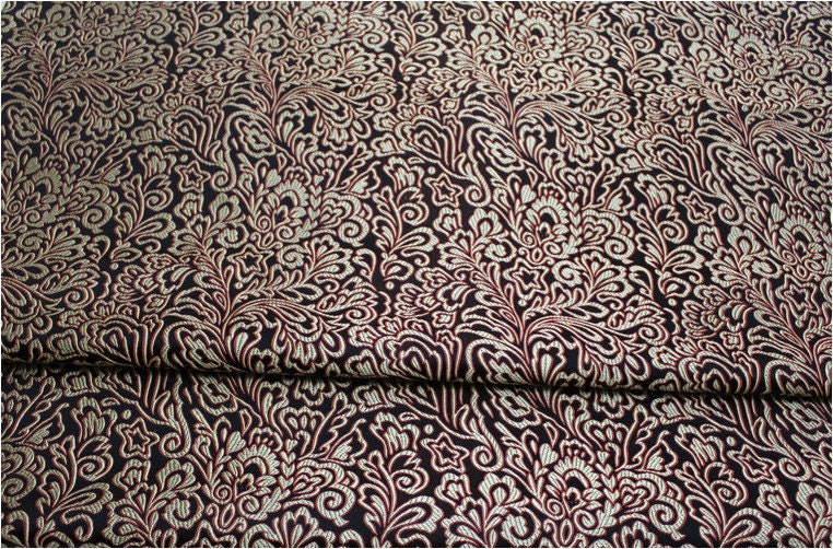 Phoenix Tail Brocade Fabric: Floral Chinese Silk (29.5 Inches Wide)