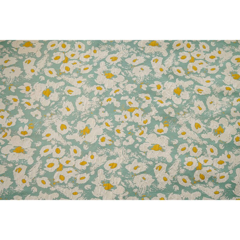 Reversible Jacquard Fabric: Embossed Floral Oil Painting, 59"W