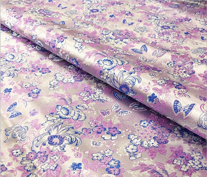 Iris Flower Silk Brocade Fabric - 35" Wide Wedding Fabric