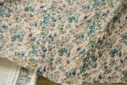 Vintage French Jacquard Fabric: 3D Floral Texture, Upholstery & Sewing, 53" Wide