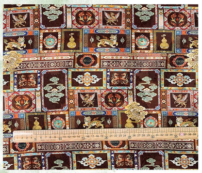 Dunhuang Style Silk Chiffon Fabric ��� Oriental Jacquard Texti" Wide