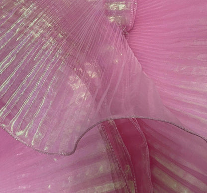 Two-Toned Ruffle Organza Fabric: 3D Folds, 15cm Wide