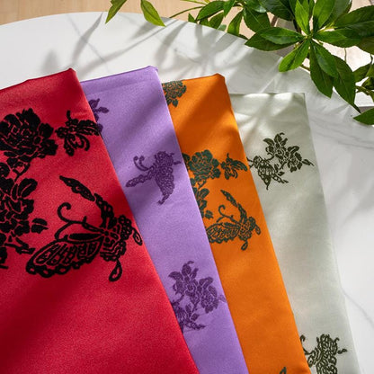 Traditional Chinese Classical Butterfly Jacquard Satin Fabric ��� Qipao & Hanfu Materi" Wide