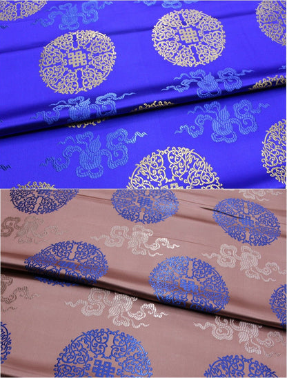 Chinese Brocade Fabric: Mongolian Gown Style, 29.5"W