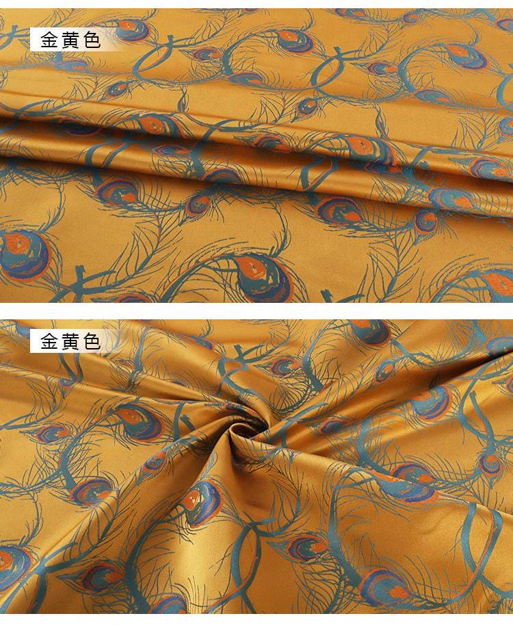 Tissu jacquard damassé tibétain : 140 cm de large, mélange de rayonne, pour costumes et décoration