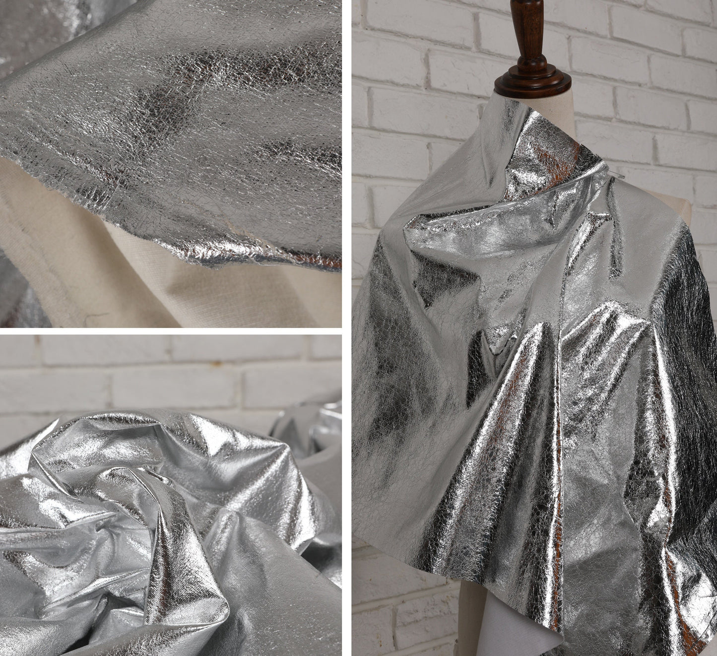 Mirror Coated Silver TPU Fabric: Metallic Designer Clothing Material