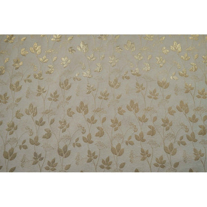 Gold Thread Jacquard Fabric: Floral Tapestry, 55" Wide, By The Meter